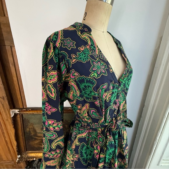 Boden prairie cottagecore blue pink paisley long sleeve corset bodice Maxi Dress - Picture 6 of 15